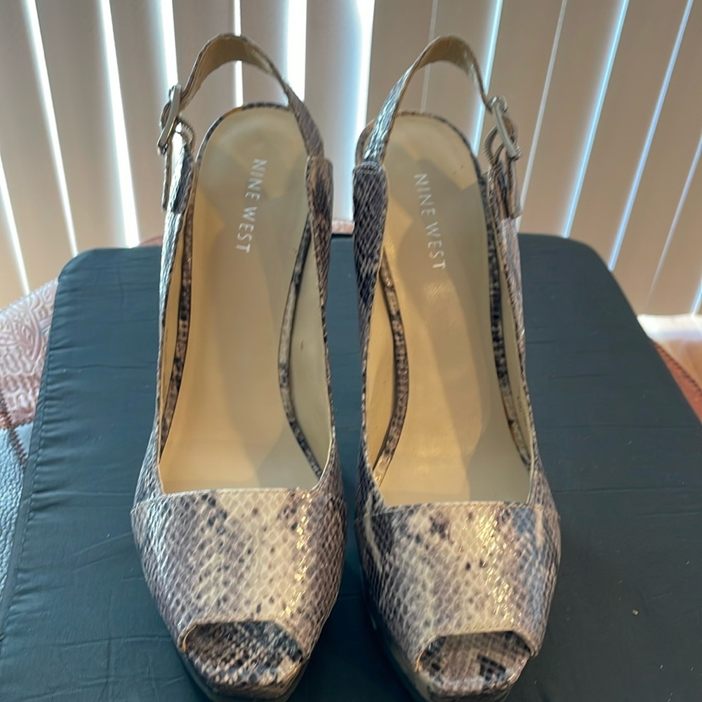 Snake print high heels